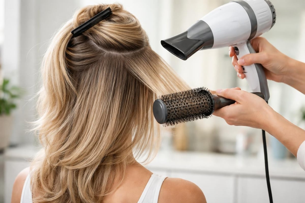 Blow-drying technique for volume