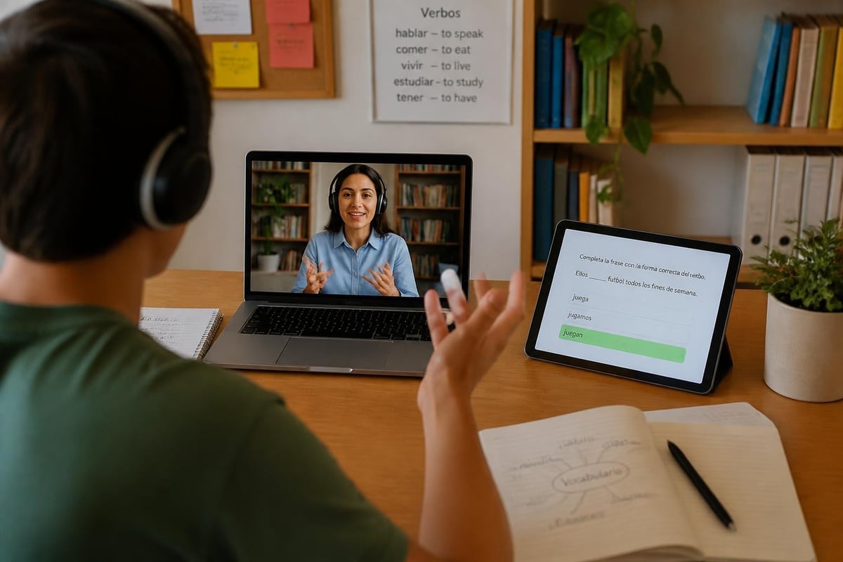 Online Spanish class features