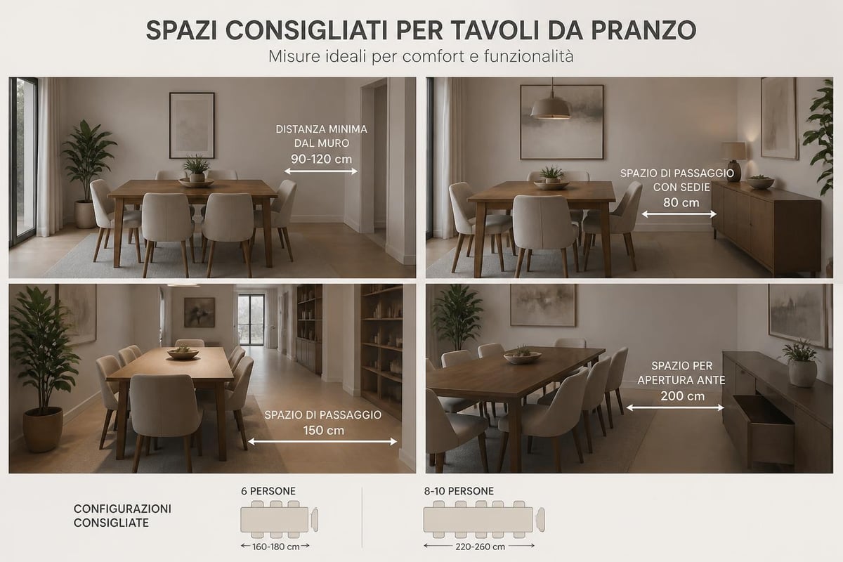Dining table space planning
