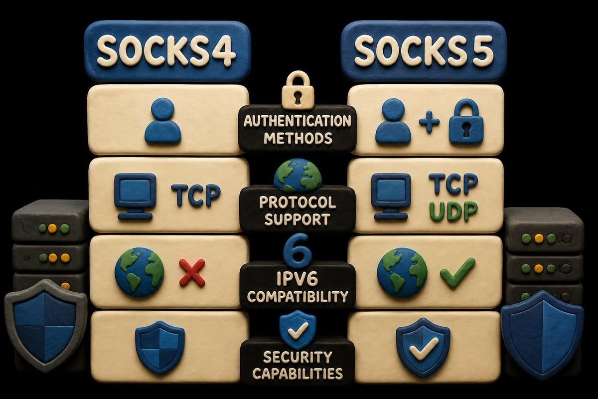 SOCKS4 and SOCKS5 protocol comparison