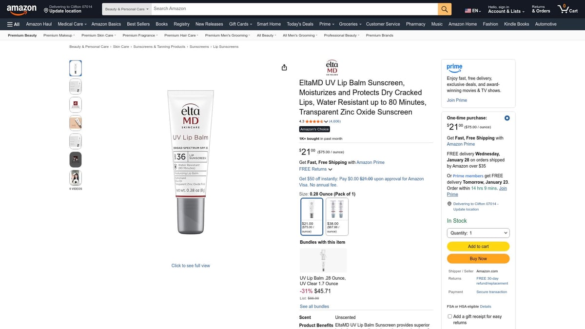 Top 10 Best Lip Balm For Lips To Nourish In 2026 - EltaMD UV Lip Balm SPF 31