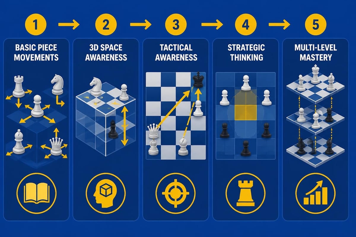 Learning path for three dimensional chess