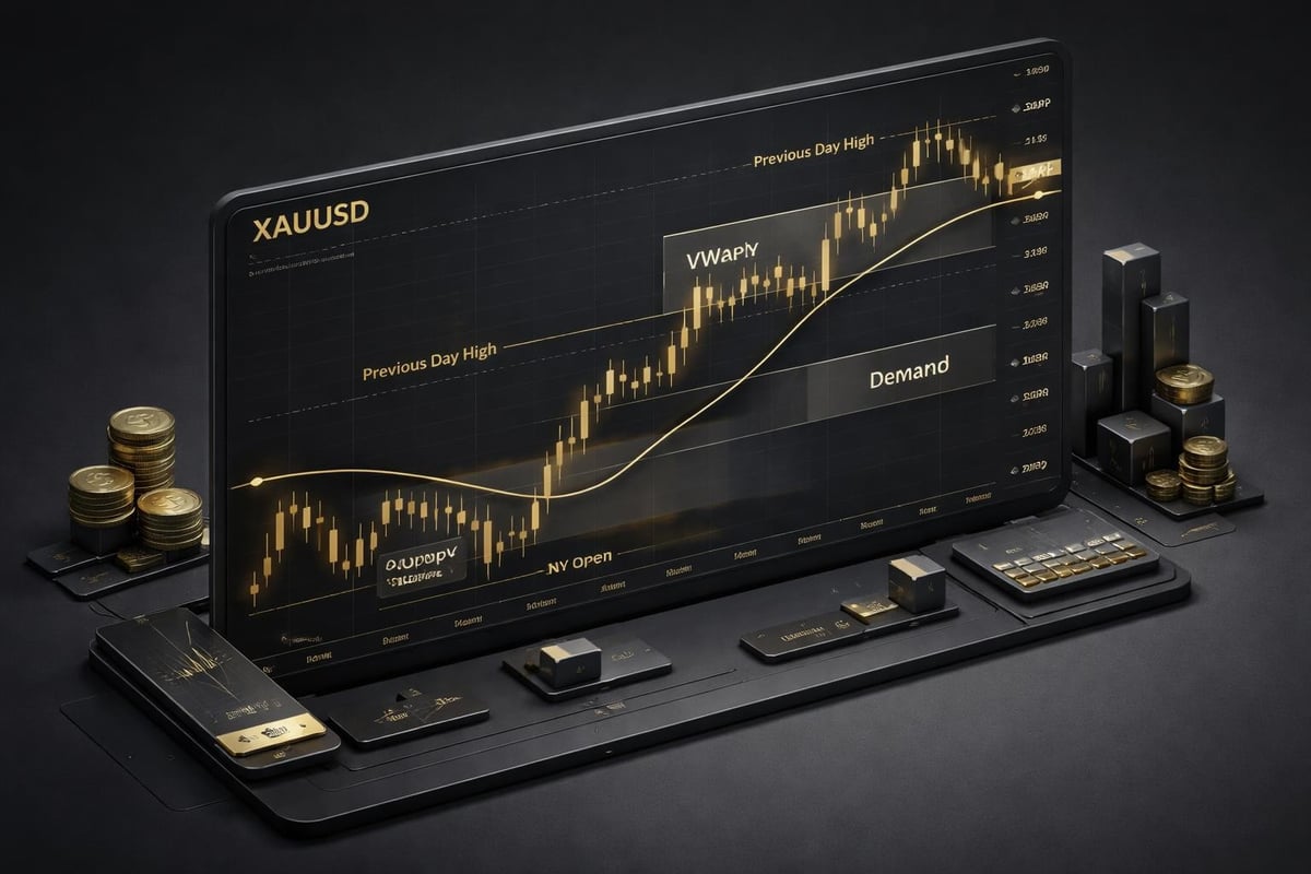 Institutional liquidity levels on gold