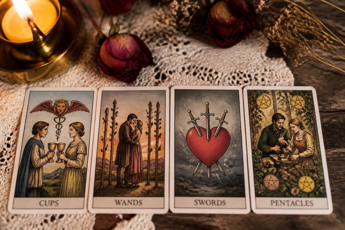 Tarot card categories and relationship themes