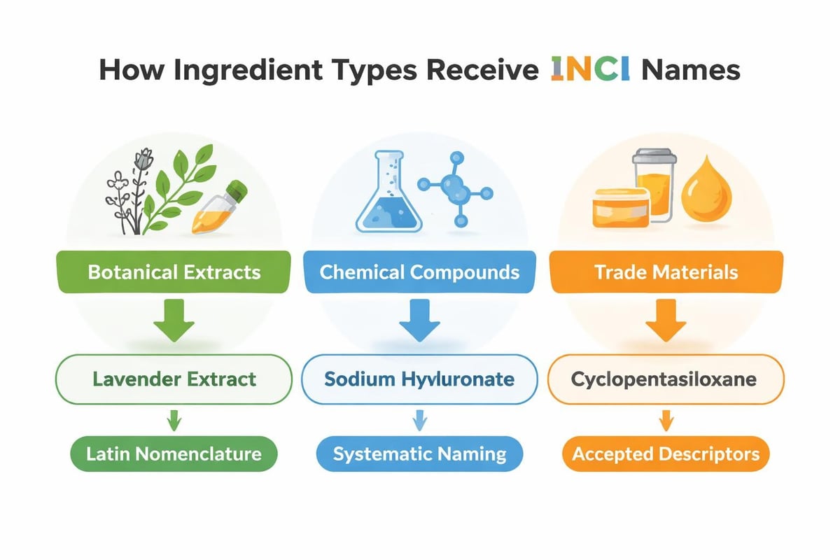 INCI ingredient naming conventions