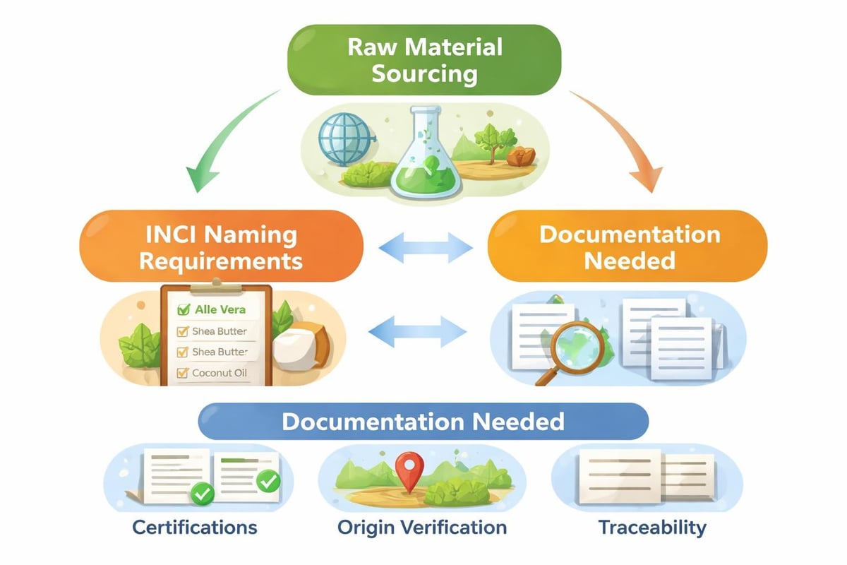 Ingredient sourcing and INCI compliance