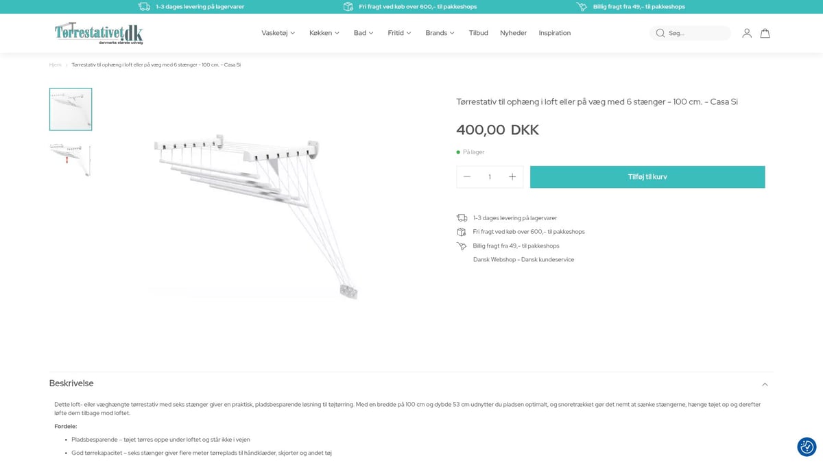 7 Smarte T&oslash;rrestativ V&aelig;g L&oslash;sninger Til Dit Hjem 2026 - Casa Si Loft/V&aelig;g T&oslash;rrestativ med 6 st&aelig;nger &ndash; Multifunktionelt valg