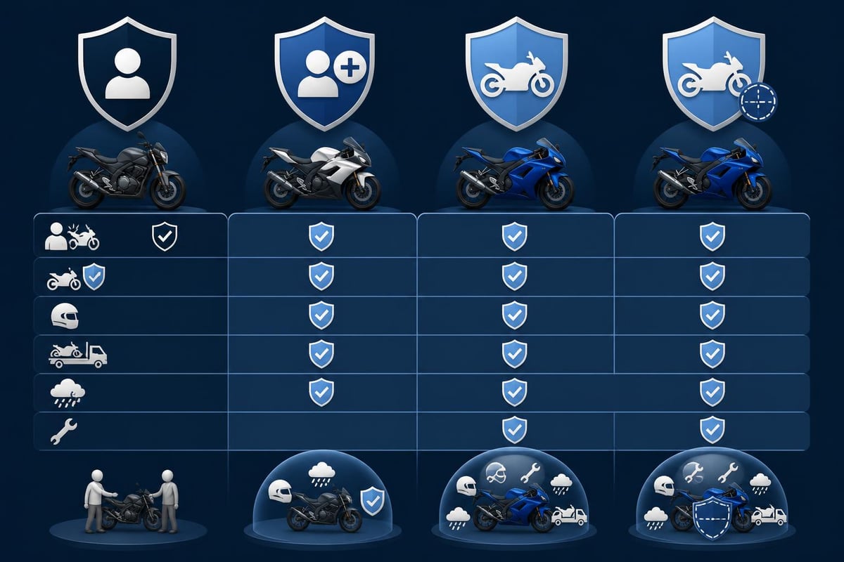 Simulador Seguros de Moto: Calcula y Compara en 2026 2 Tipos de cobertura de seguros