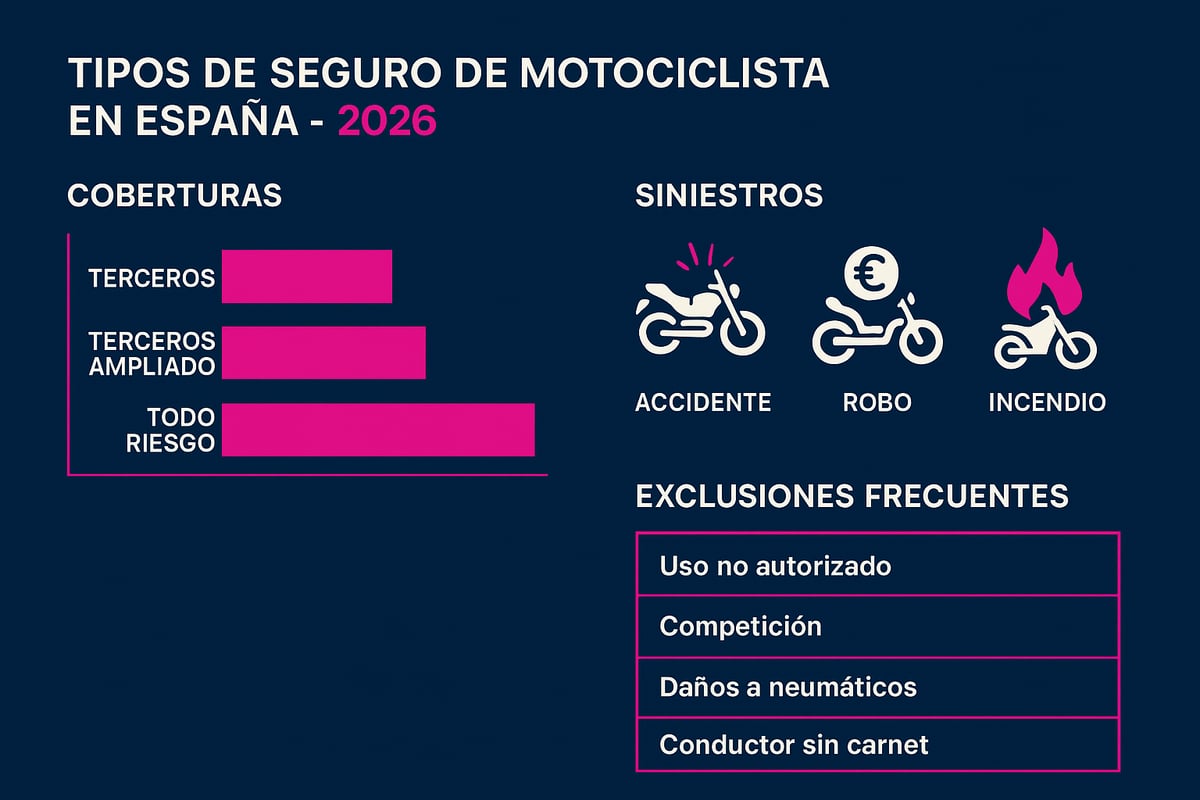 Tipos de seguros de motociclista: coberturas y exclusiones clave
