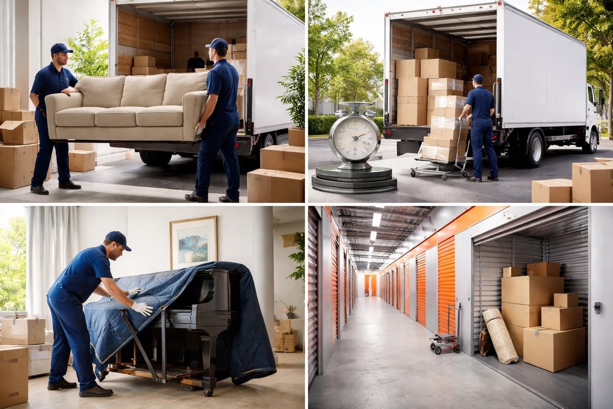 Different service categories offered by moving companies