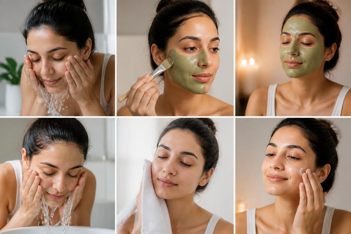 Face pack routine steps