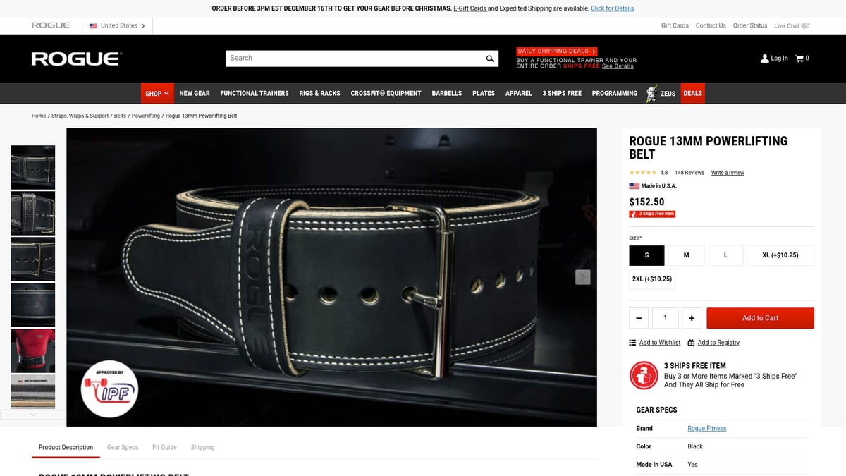 Top 10 Best Gym Belts for Superior Support in 2026 - Rogue Fitness 13mm Powerlifting Belt