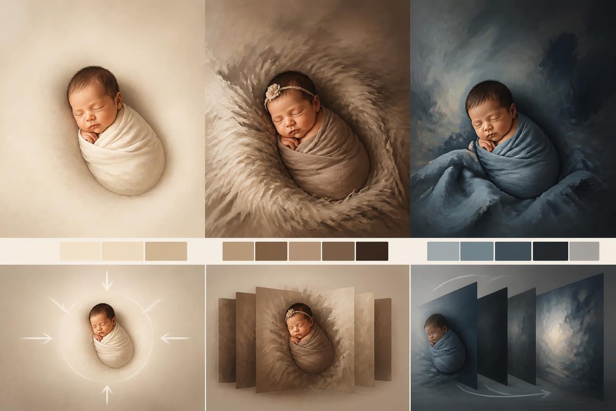 Background impact on newborn portraits