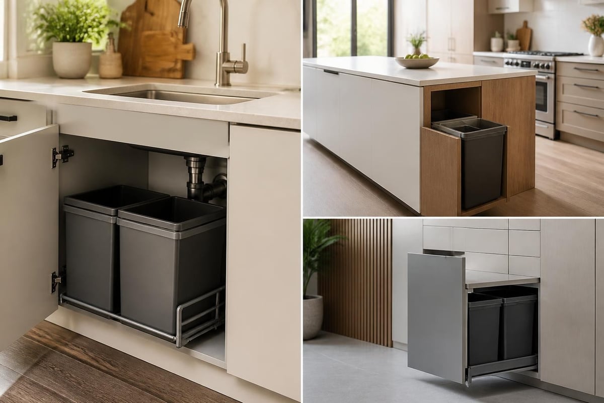 Kitchen pedal bin placement strategies