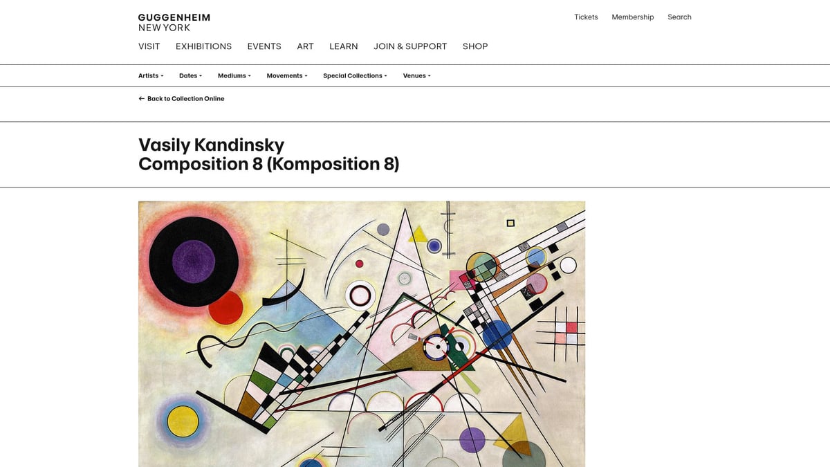 7 Stunning Paintings for Home Decor to Elevate Your Space - “Composition VIII” by Wassily Kandinsky