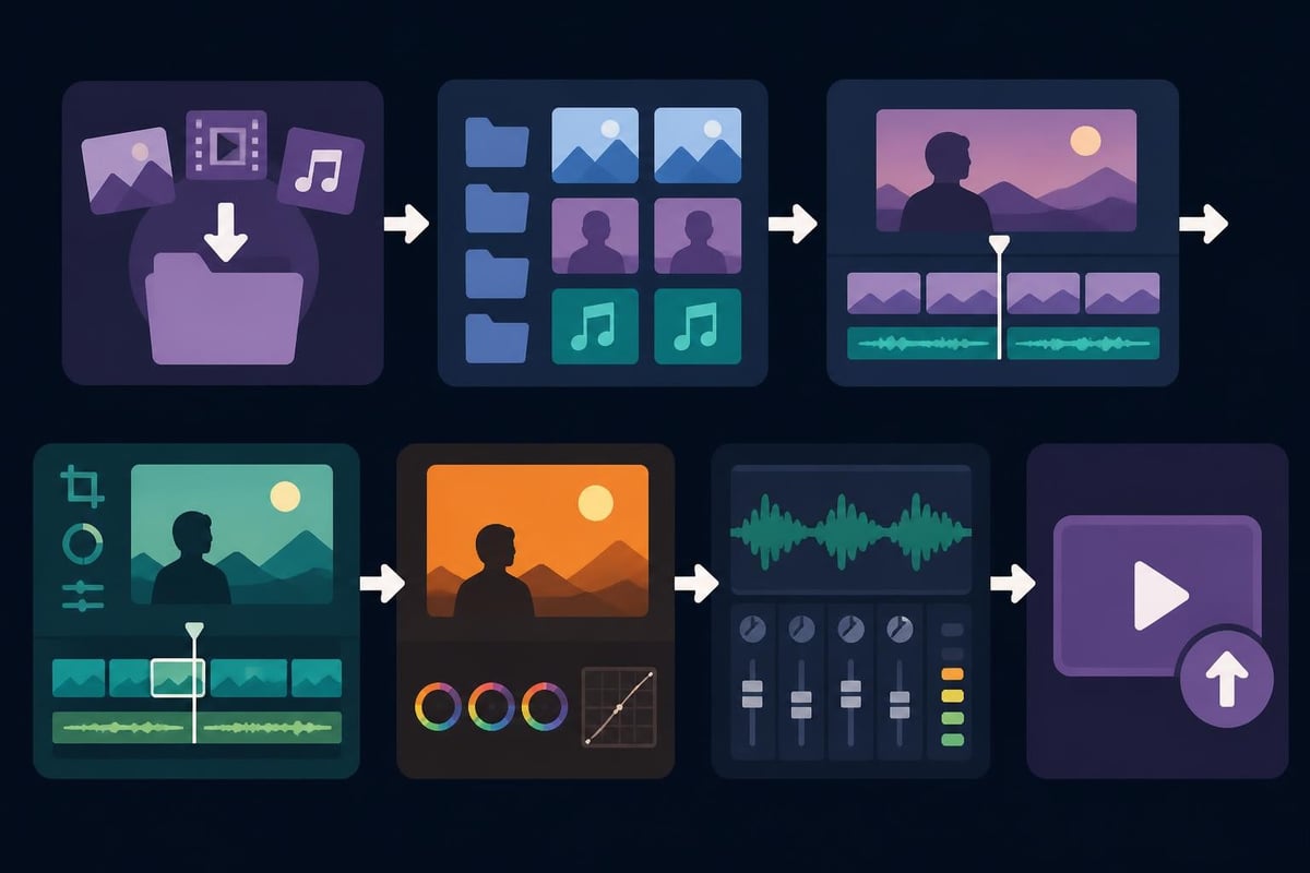 Video editing workflow stages