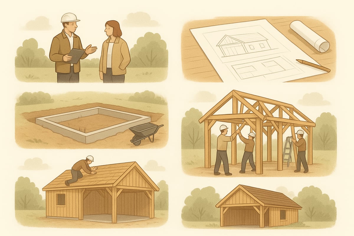 Step-by-Step Oak Frame Garage Construction Process