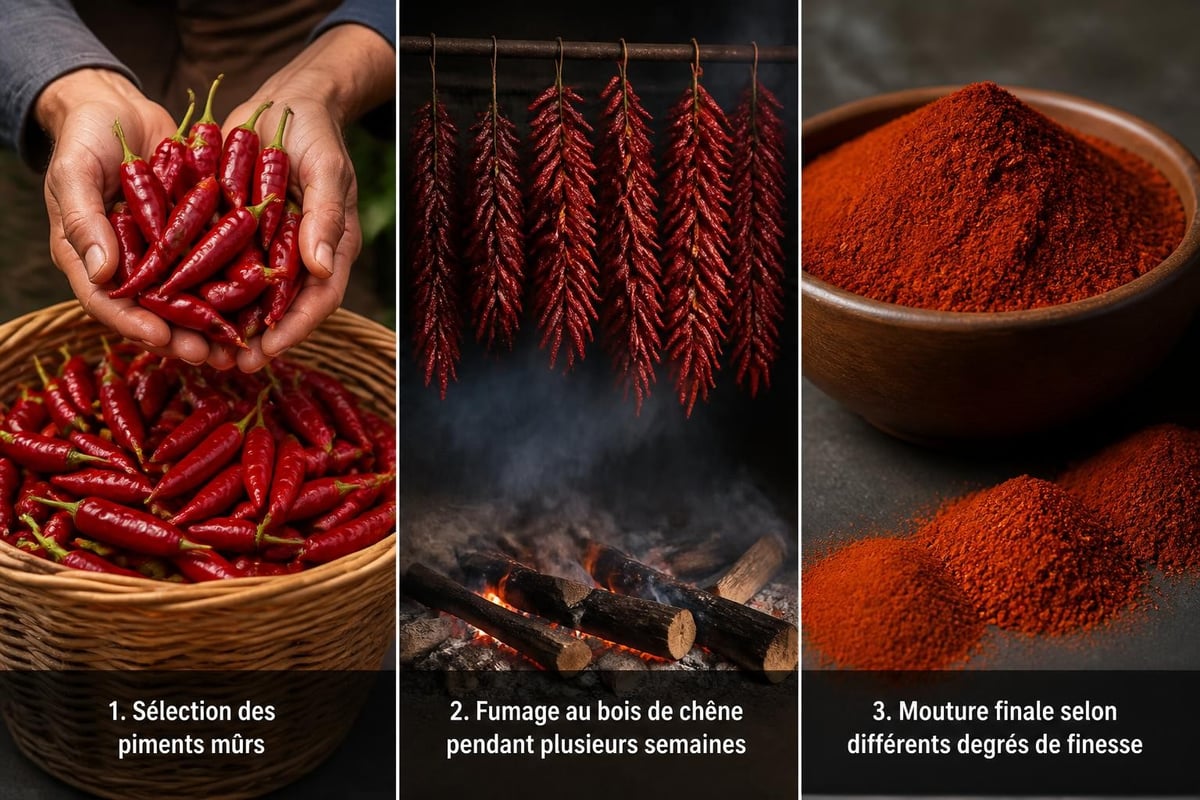 Processus de fumage traditionnel du piment