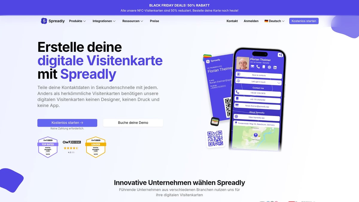Visitenkarte Hochwertig Guide: Ihr Wegweiser 2025 - Digitale Visitenkarten-Lösungen von Spreadly: Innovation und Effizienz