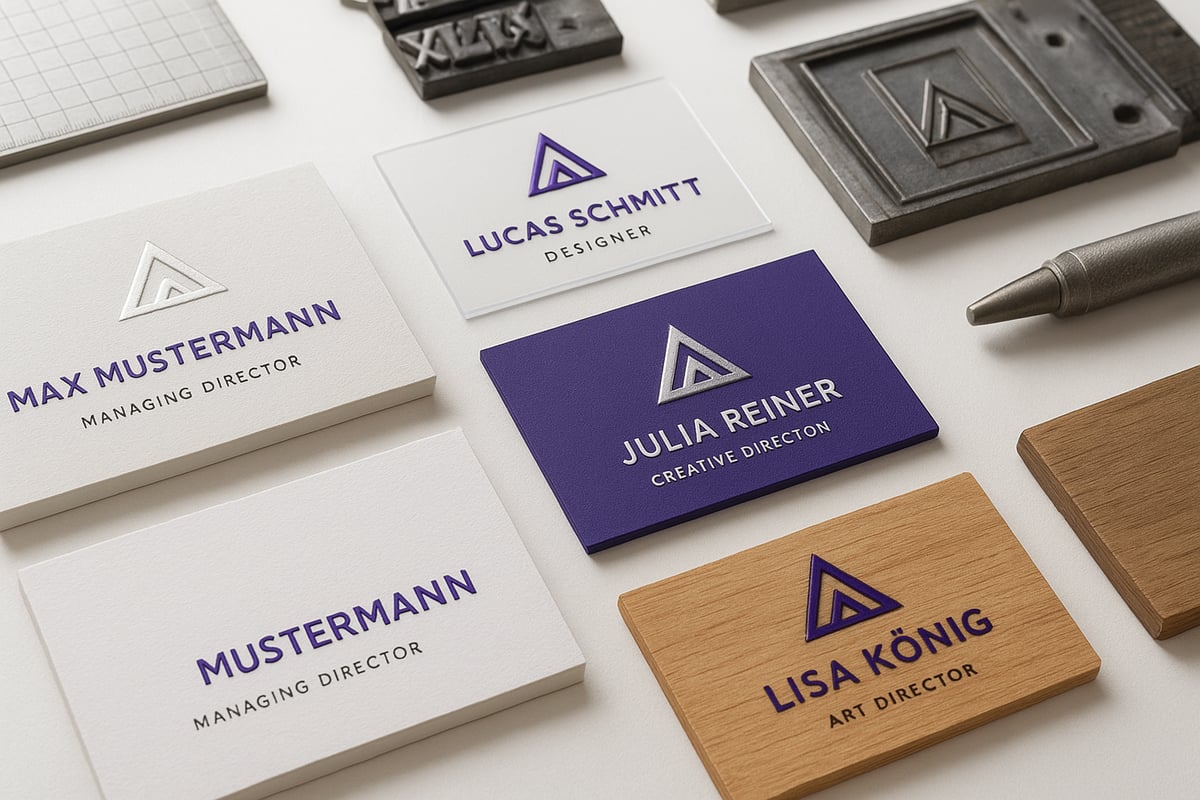 Materialien und Druckverfahren für hochwertige Visitenkarten