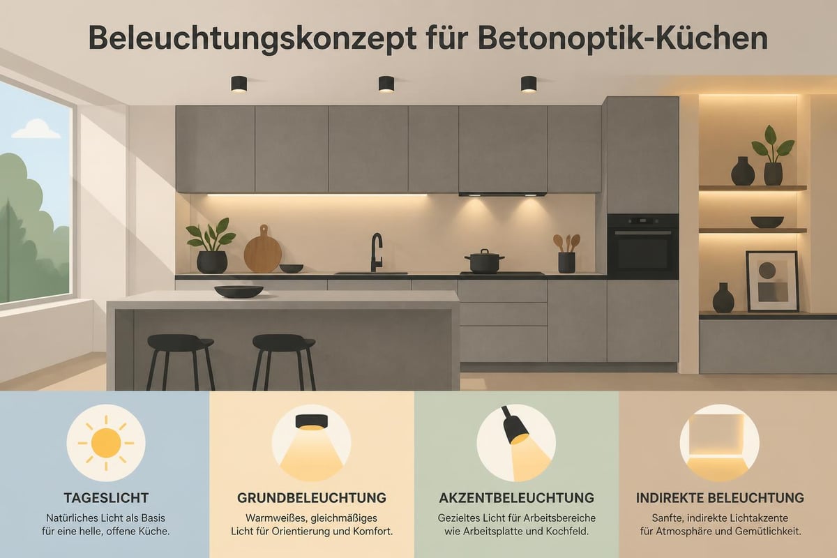 Lichtkonzept Betonküche