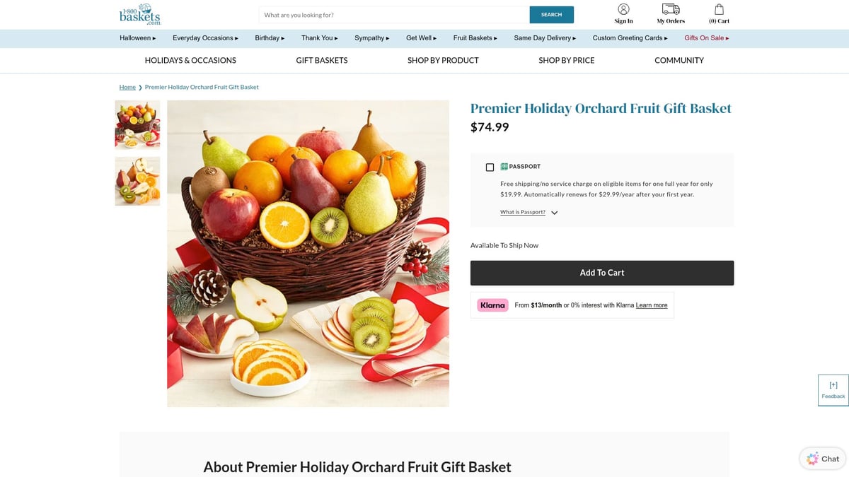 7 Best Holiday Baskets to Gift in 2025 - Premier Holiday Orchard Fruit Gift Basket – 1800Baskets