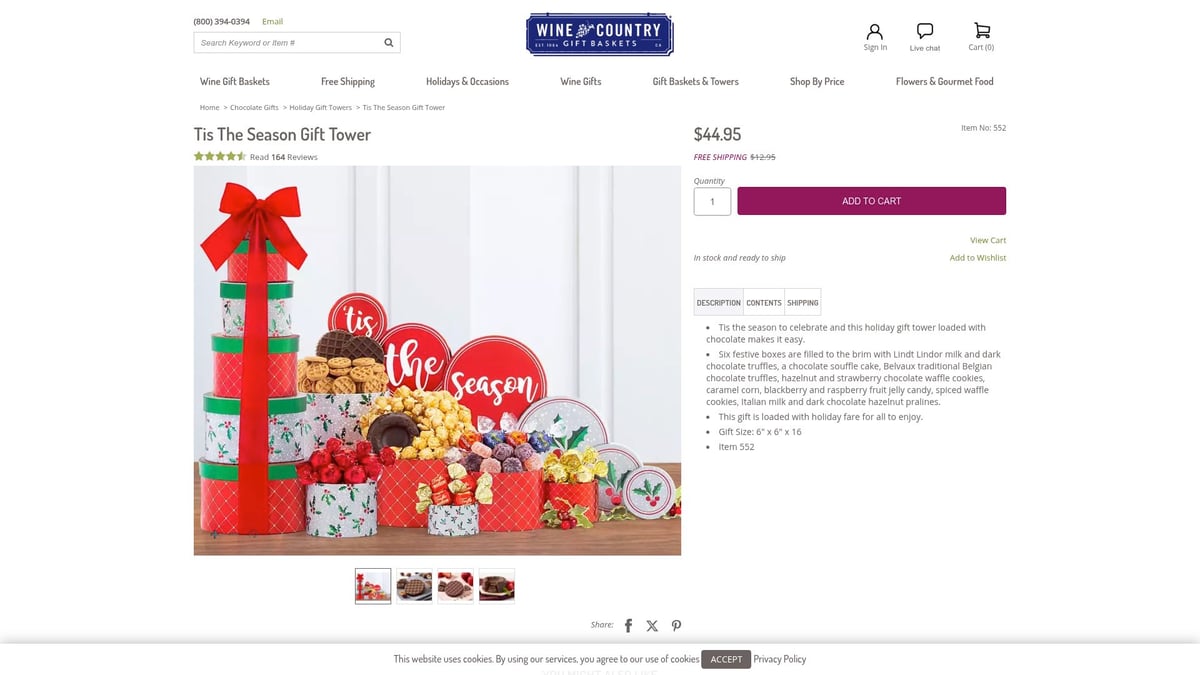 7 Best Holiday Baskets to Gift in 2025 - Tis The Season Gift Tower – Wine Country Gift Baskets