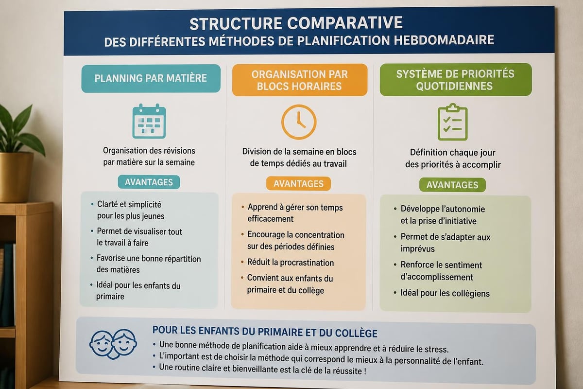 Organisation hebdomadaire pour élèves