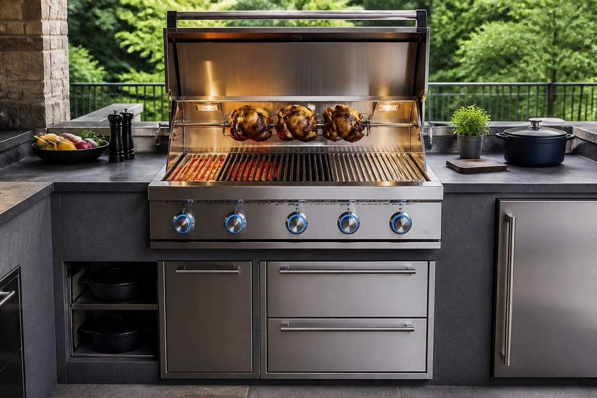 Gas barbecue grill technical features