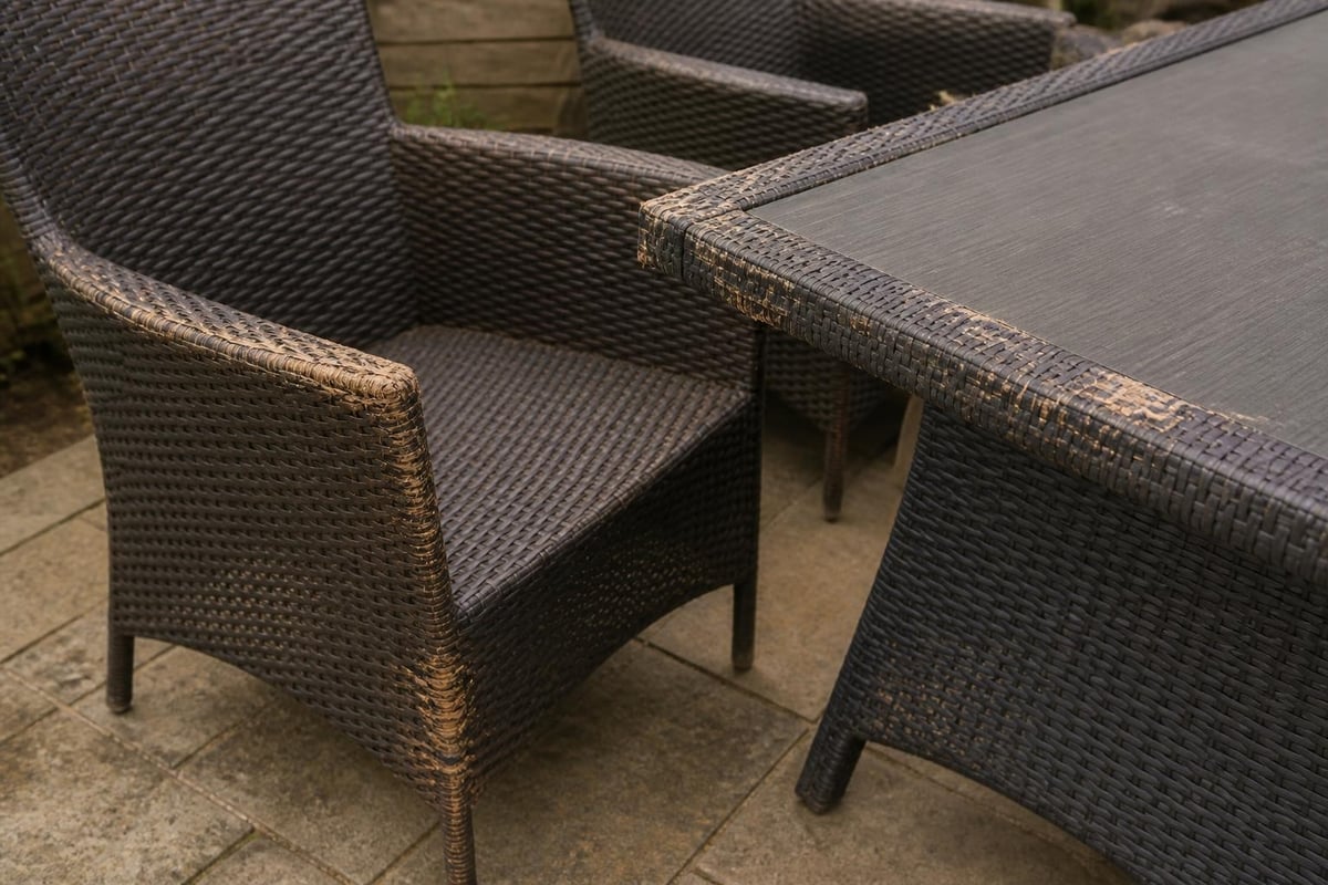 Rattan furniture wear zones