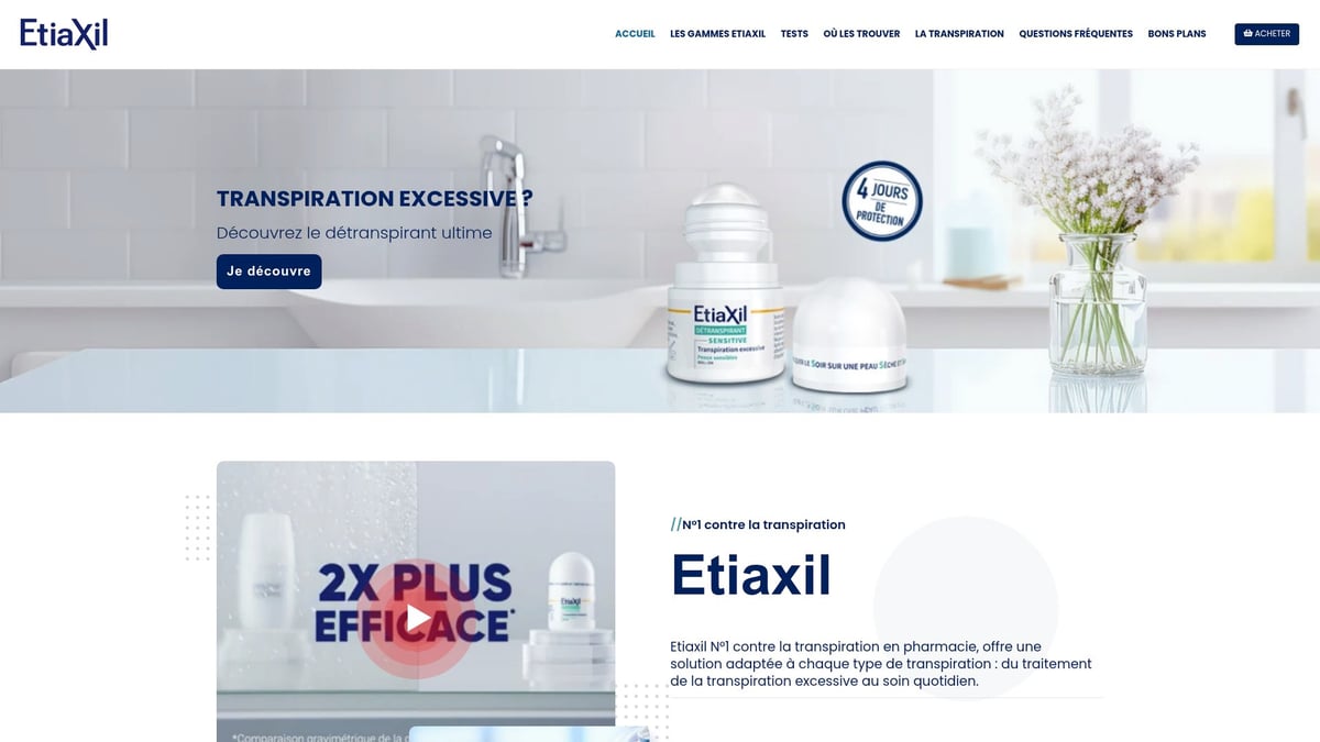 7 Meilleurs Deodorant Le Plus Efficace à Tester en 2026 - Etiaxil Détranspirant 48h