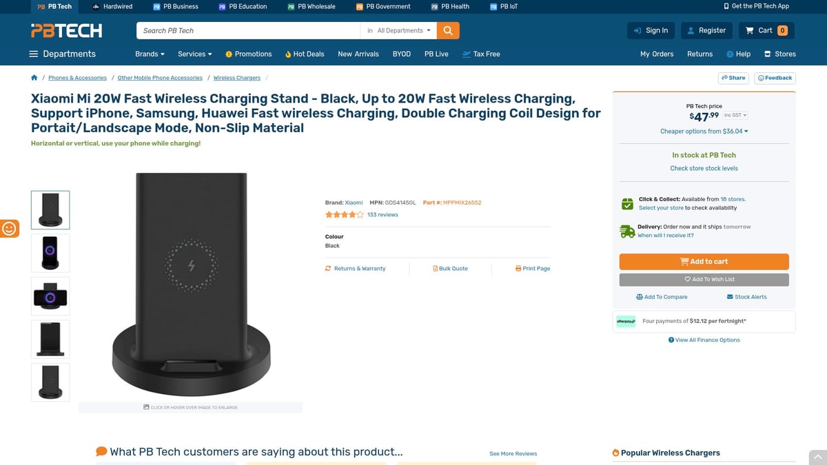 7 Best Wireless Phone Charger Picks for 2025 - Xiaomi Mi 20W Fast Wireless Charging Stand - Black