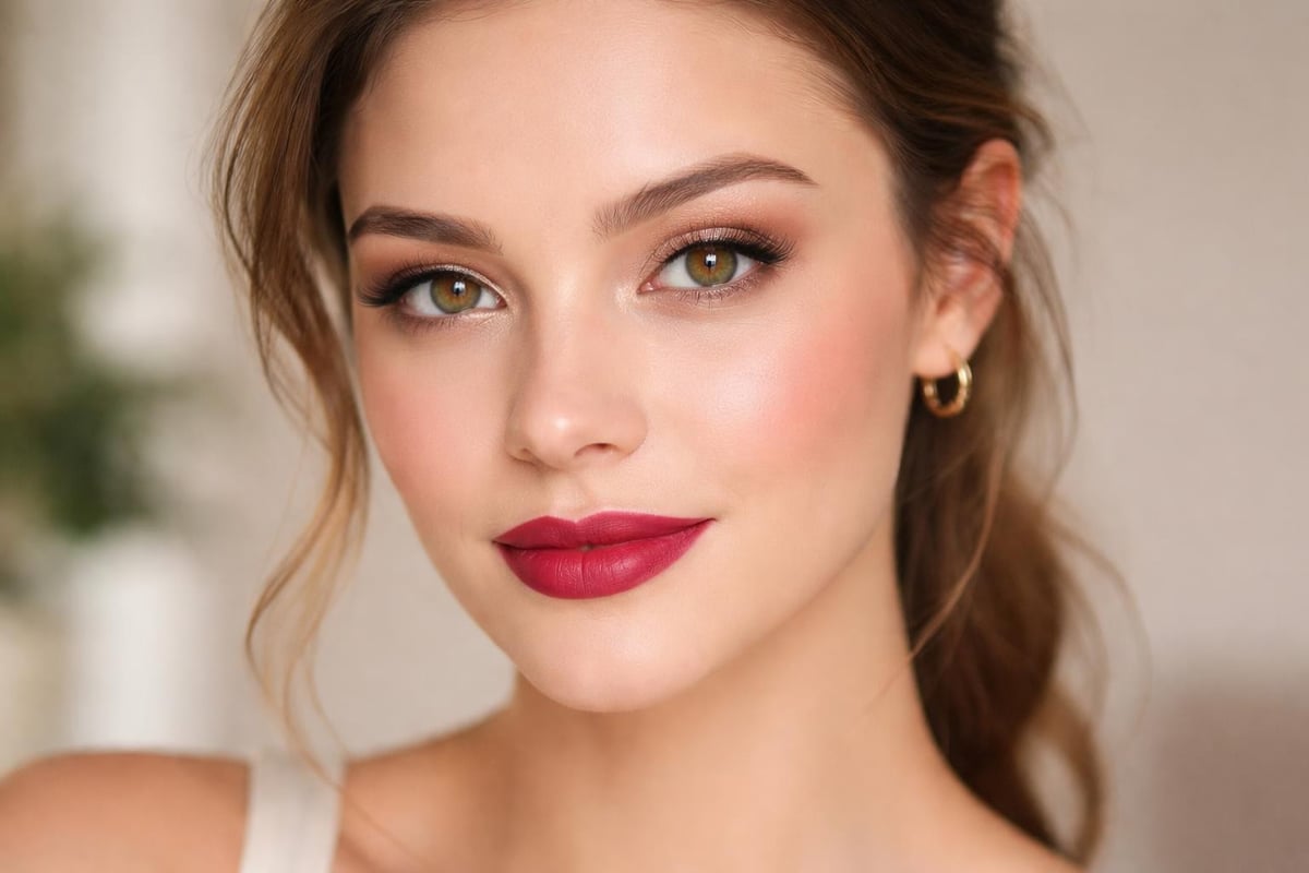 Complete berry lip makeup look