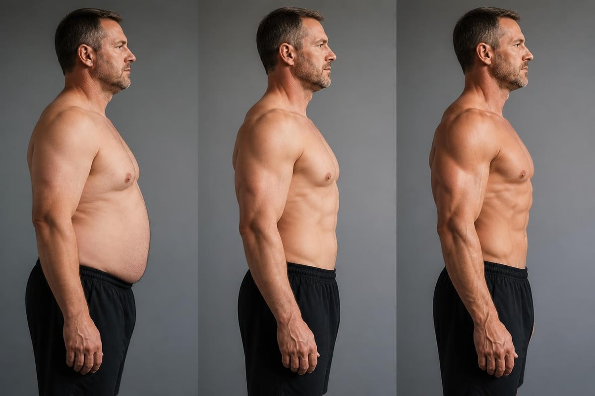 Testosterone therapy body composition timeline