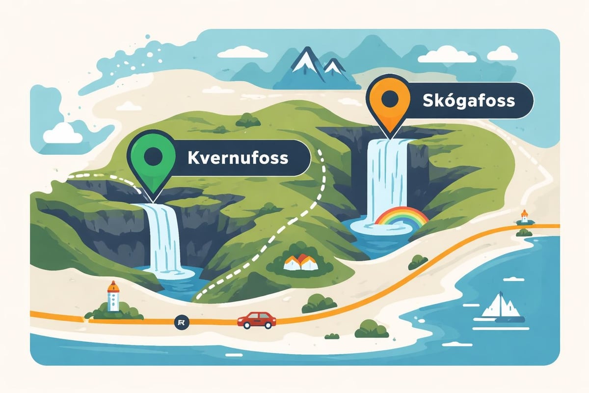 Kvernufoss location mapping