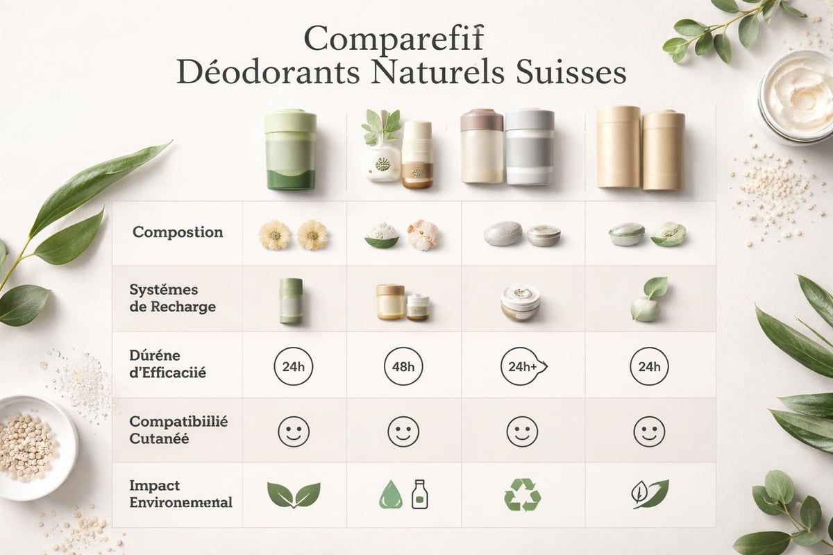 Comparaison des déodorants suisses