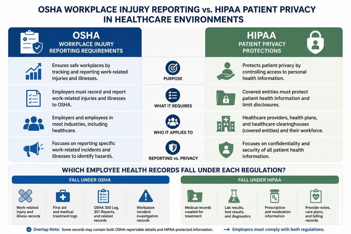 OSHA workplace safety versus HIPAA privacy