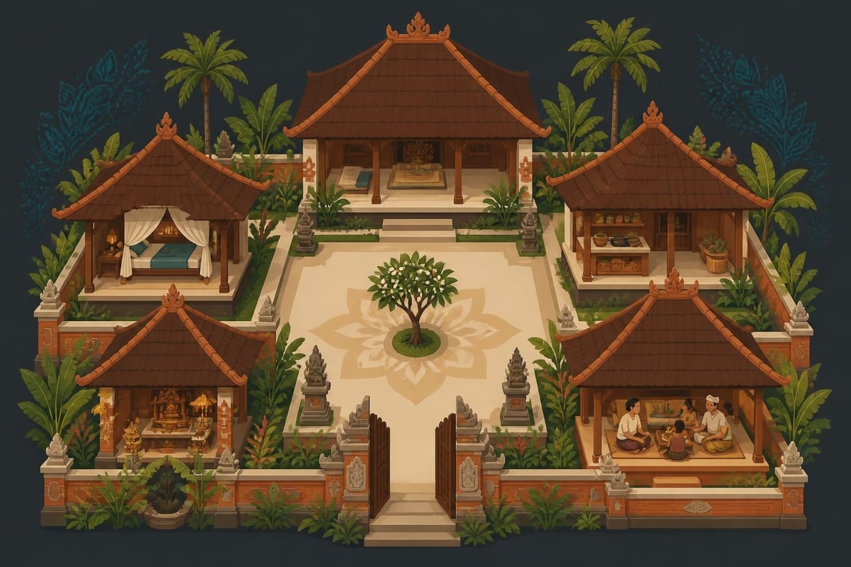 Traditional Balinese compound layout