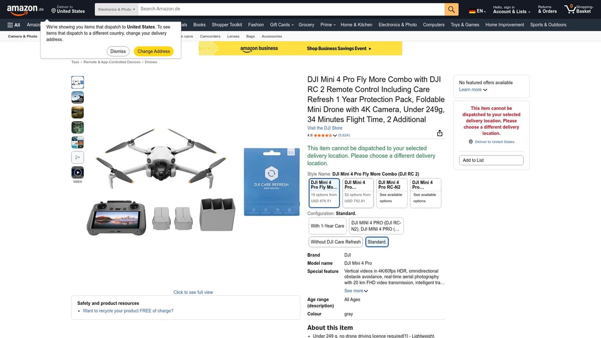 10 Amazon Black Friday Deals 2026, Die Du Nicht Verpassen Solltest - 3. DJI Mini 4 Pro Drohne mit RC 2 Controller