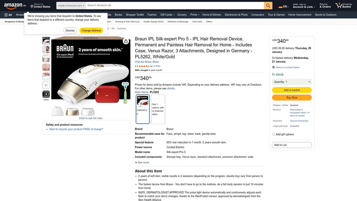 10 Amazon Black Friday Deals 2026, Die Du Nicht Verpassen Solltest - 8. Braun IPL Silk Expert Pro 5 Haarentfernungsgerät