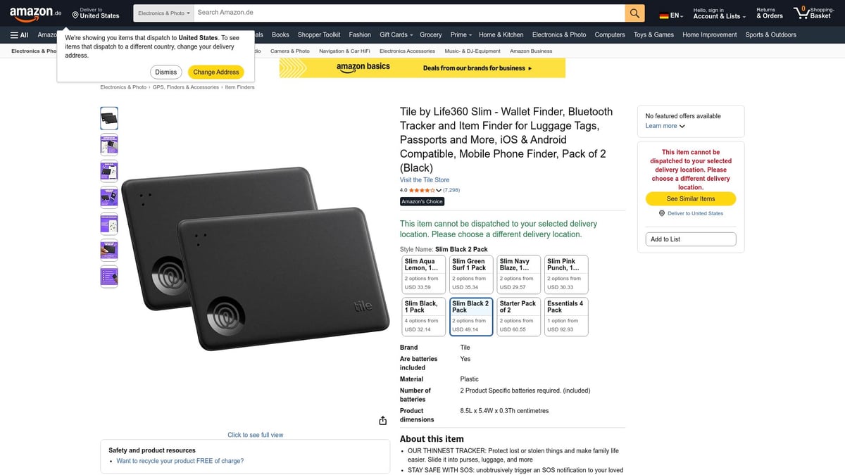 10 Amazon Black Friday Deals 2026, Die Du Nicht Verpassen Solltest - 10. Tile by Life360 Slim 2er-Pack Bluetooth-Tracker