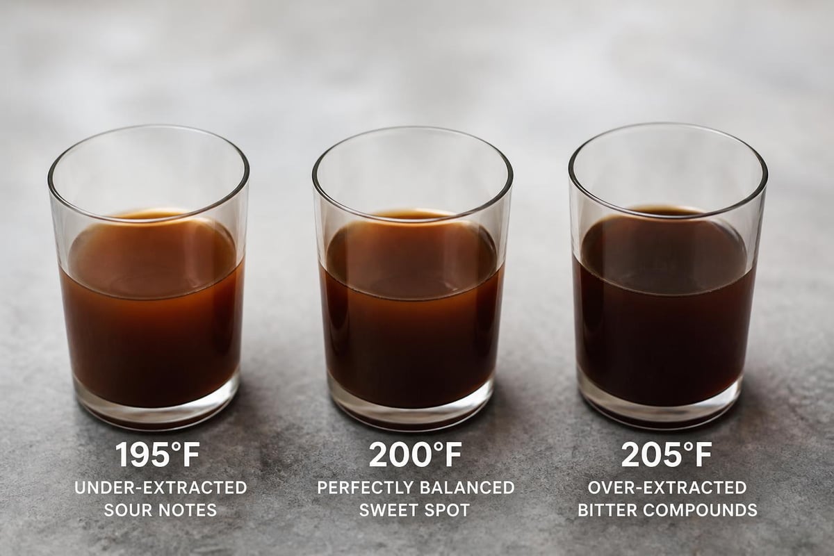 Coffee extraction temperature zones