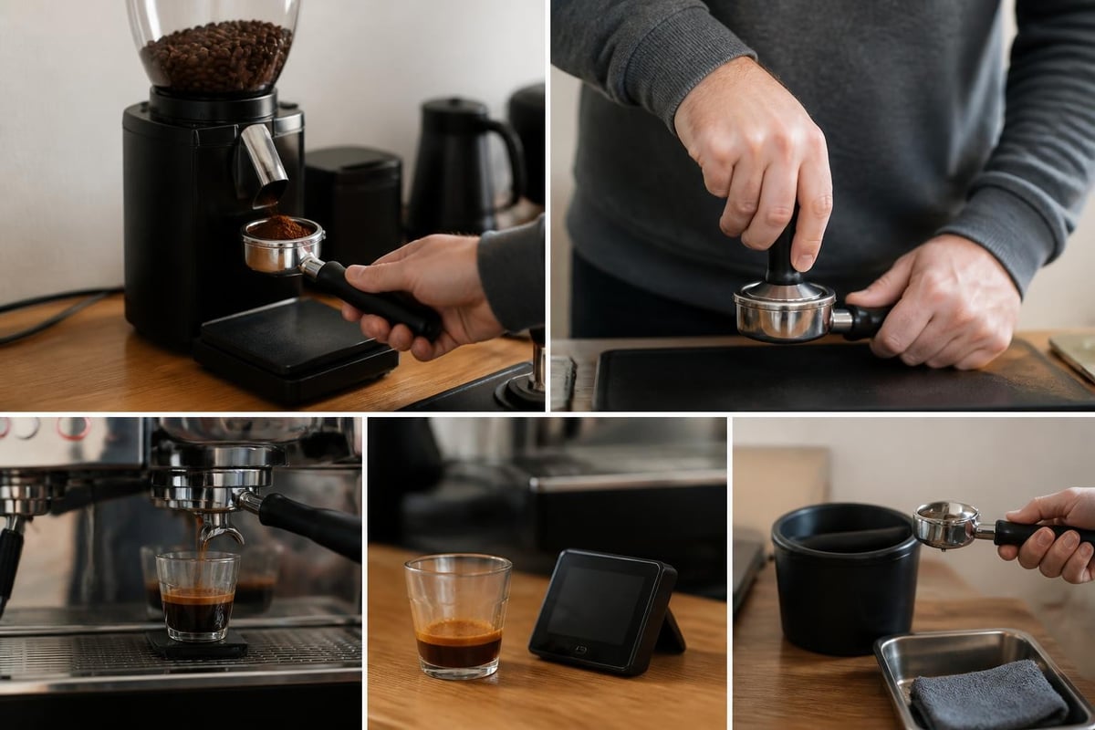 Espresso accessory workflow