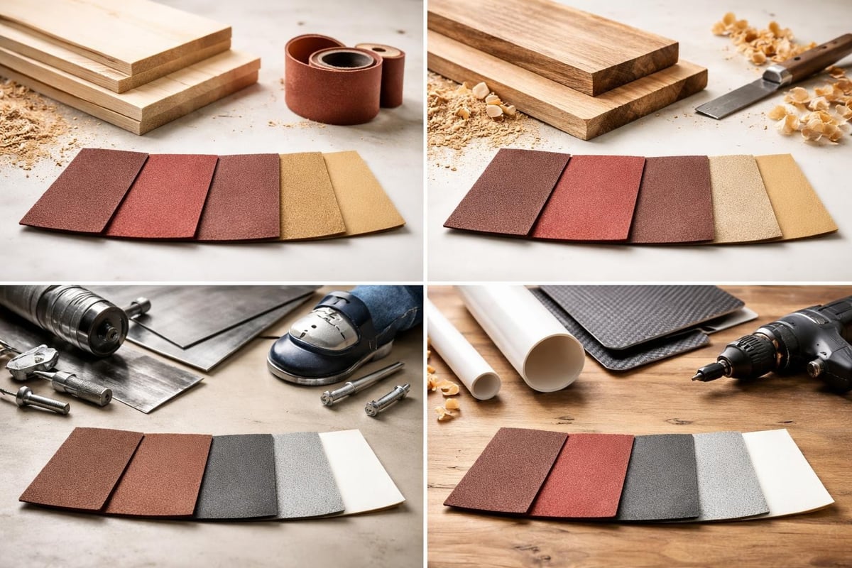 Schuurpapier voor verschillende materialen