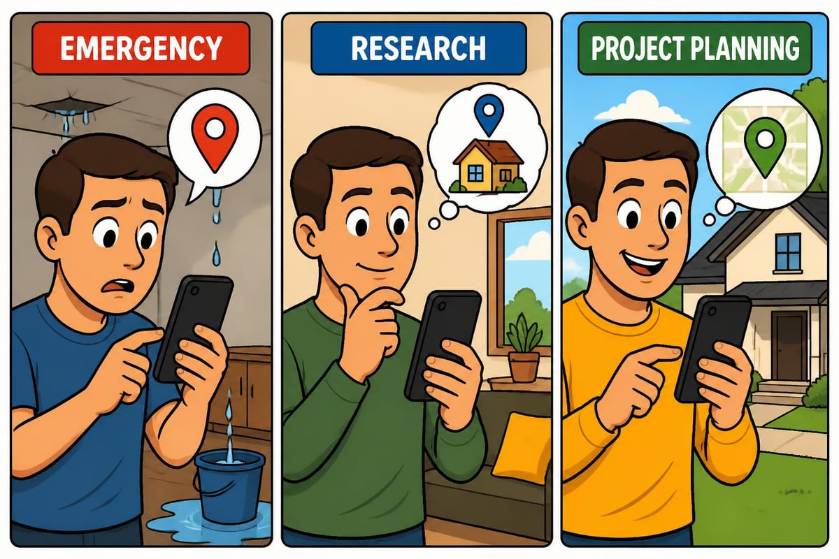 Local contractor search behavior