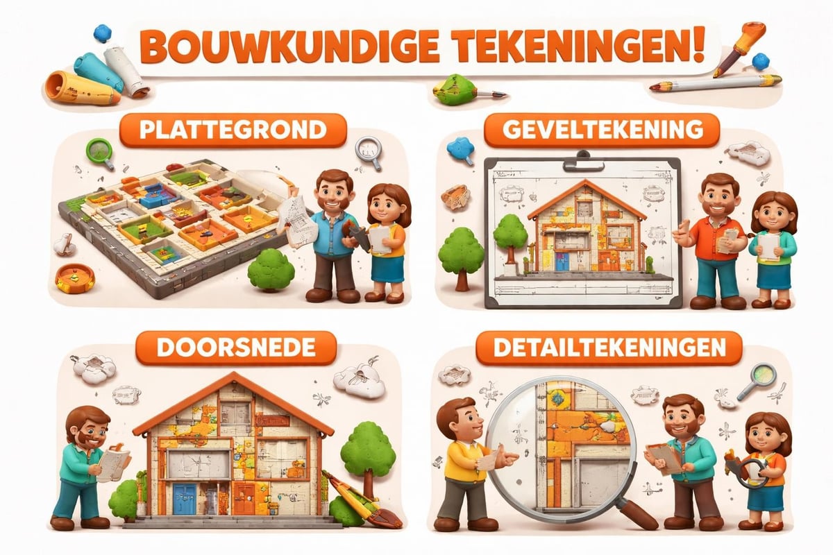 Overzicht bouwtekening onderdelen