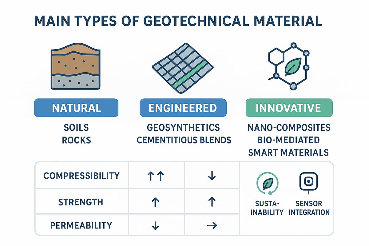Core Types of Geotechnical Materials and Their Properties