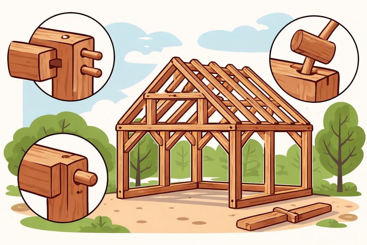 Oak frame garage structure