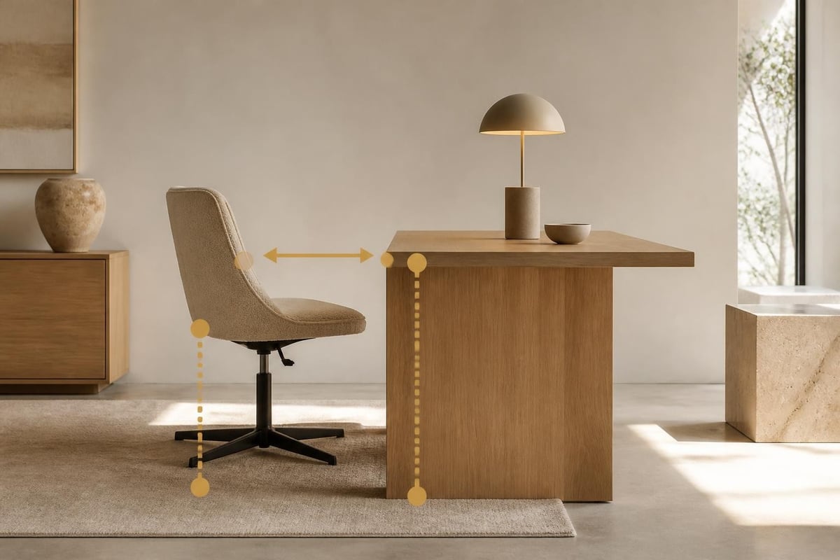 Desk and chair ergonomic measurements