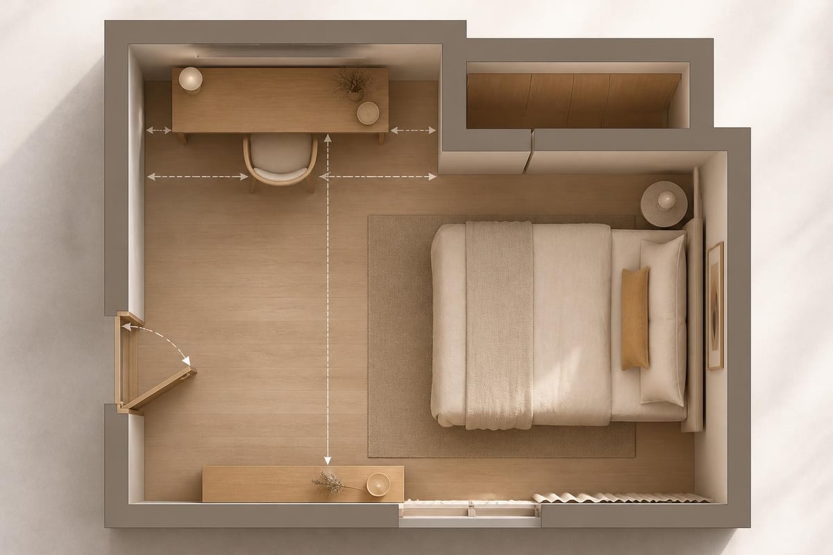 Multi-purpose room furniture arrangement